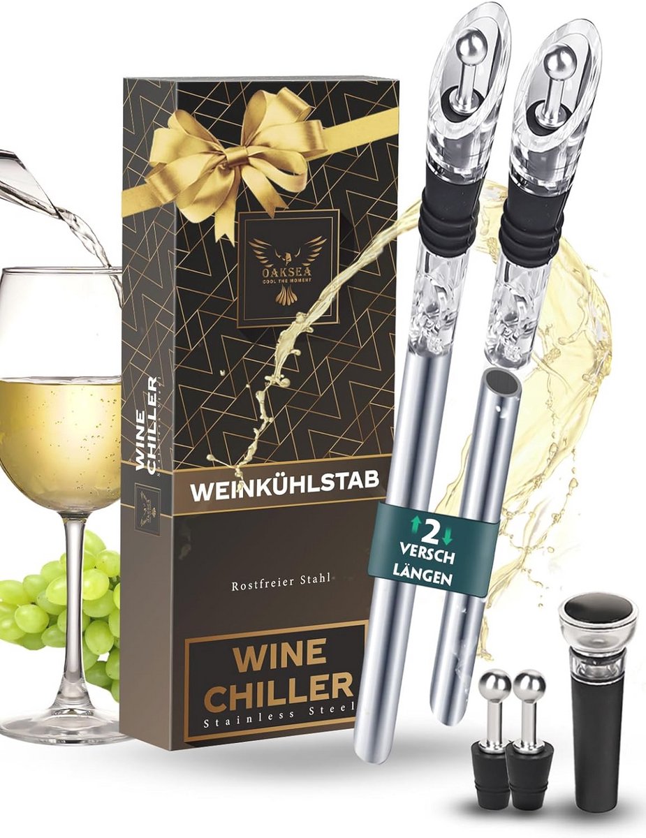 8-in-1 Wijnkoelstaaf - Ideaal Cadeau voor Wijnliefhebbers