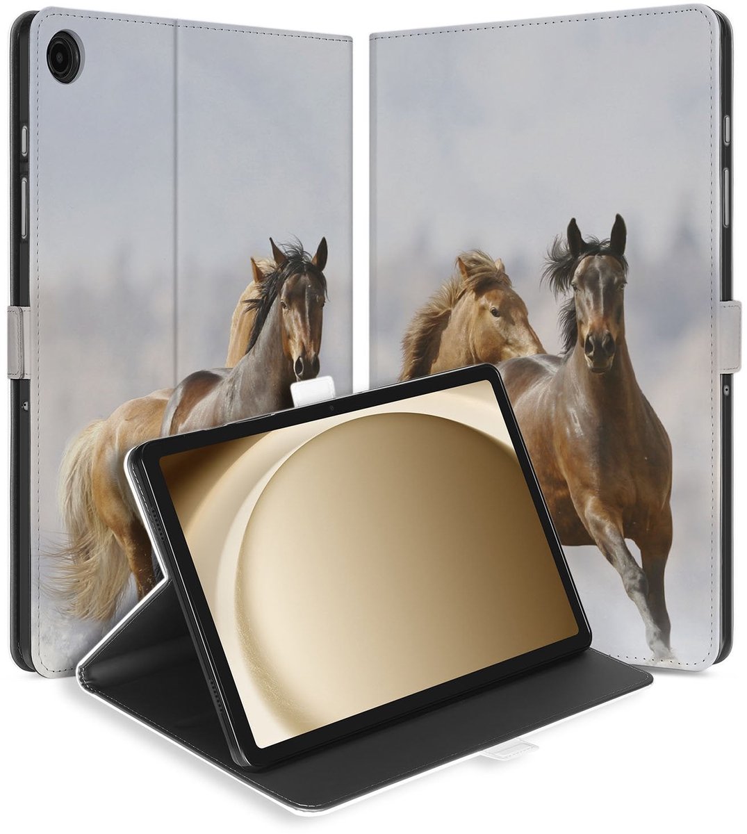 Paarden Book Case Hoesje met Standaard Samsung Galaxy Tab A11 Plus