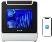 Ventux® Mini Vaatwasser Incl. App – 8 Programma’s – 3-4 couverts - Kleine Smalle Vrijstaand Vaatwasser Voor Camping - 900 Watt Afwasmachine – 42,5 x 42,8 x 45,8 cm - Wit