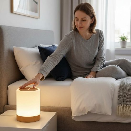 Ronte - Touch Dimbaar Bedlampje met 256 RGB Kleuren - Draadloze Oplaadbare Tafellamp & Nachtlampje van ronte — afbeelding 5