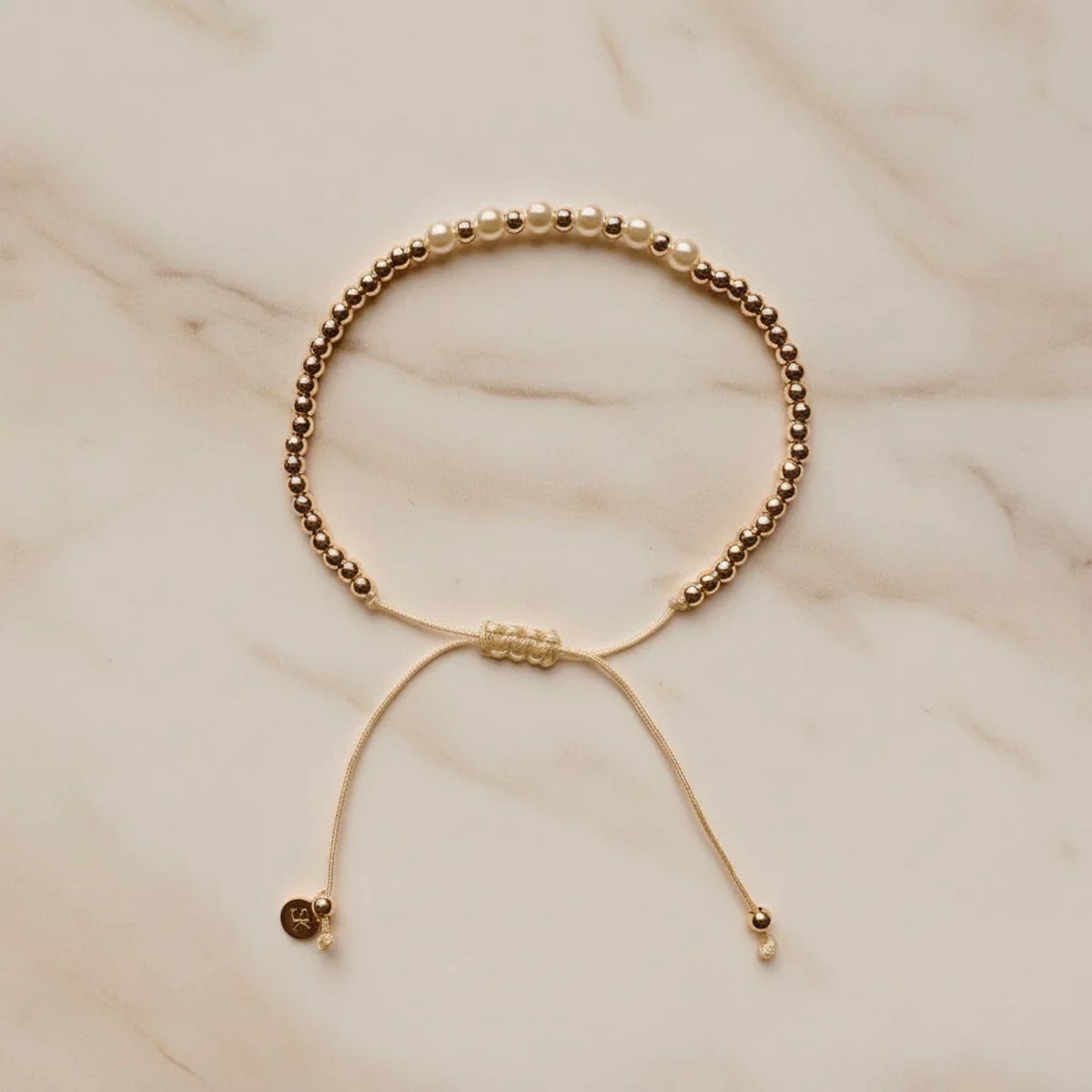 Armband goudkleurig – Parels – Messing dames armband – SK Sieraden