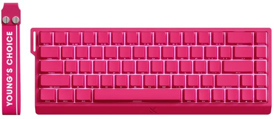 MCHOSE Ace 68 - Hall Effect - Magnetische Switch - Aluminium Behuizing - Gaming Keyboard - Rhino Switch - 65% Layout - Cherry Profile - PBT Side Engraved - Roze Rood