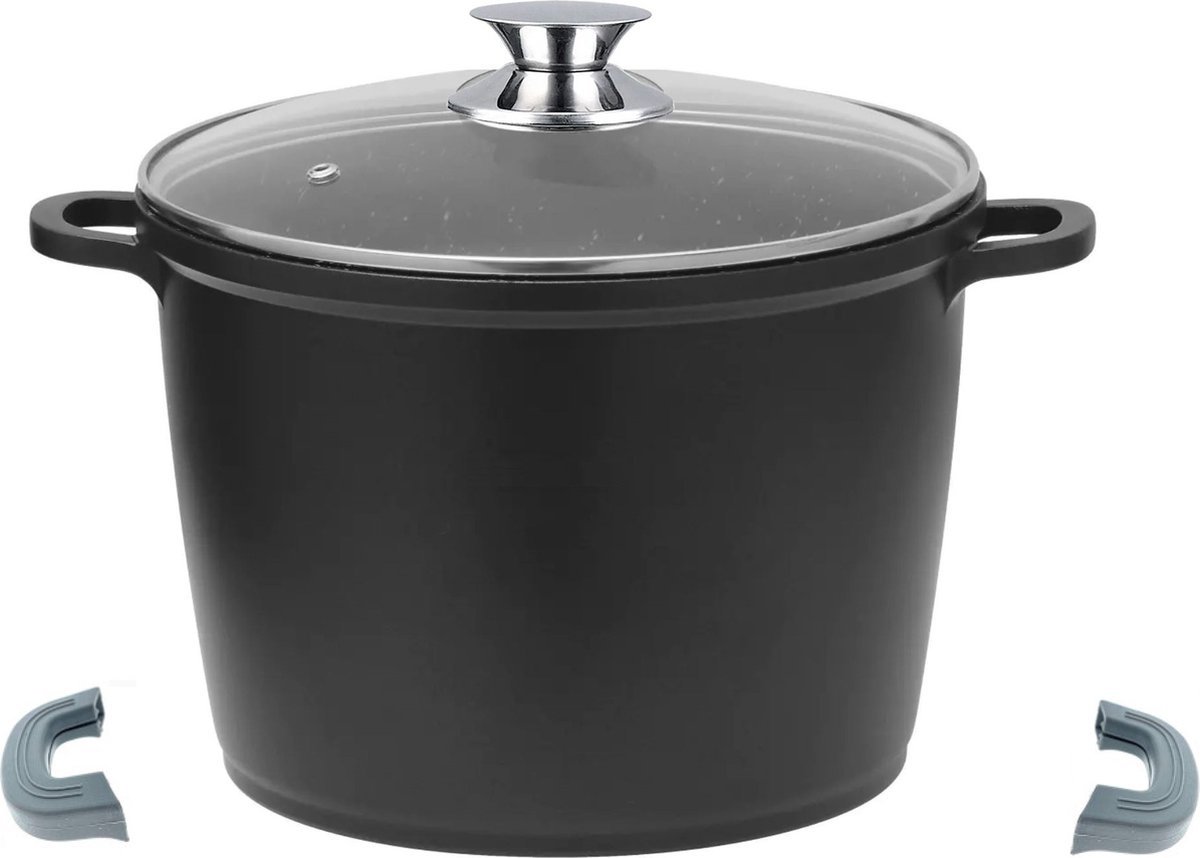 Babij cooking Soeppan - Diepe Braadpan - Marmeren Coating - 32 cm - Zwart