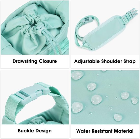 Draagtas voor waterfles - Waterfles Draagtas - Drinkfles Houder - Waterfles Mouw met Verstelbare Schouderriem - Draagtas met telefoonvak - Draagbare Waterfles Houder Tas - Bottle Bag - Waterfles Draagtas voor Wandelen Camping - 30*12*10cm - Groen — afbeelding 2