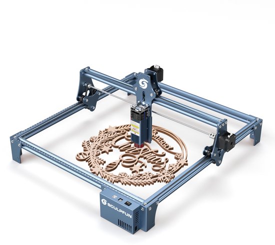 Sculpfun S9 Laser Graveermachine -5.5 W Laservermogen - 410*415mm Werkgebied - 0.06mm Laser Focus - Snel te monteren ontwerp - Blauw