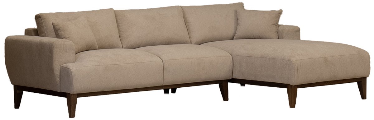 Giga Meubel Chaise Longue Bank Bordeaux - 3-Zits - Links - Taupe