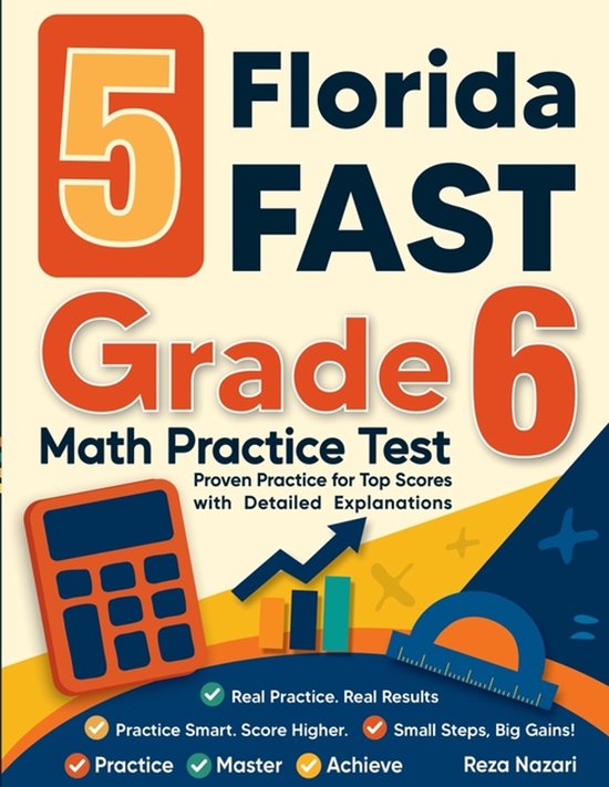 5 Florida FAST Grade 6 Math Practice Tests - cover