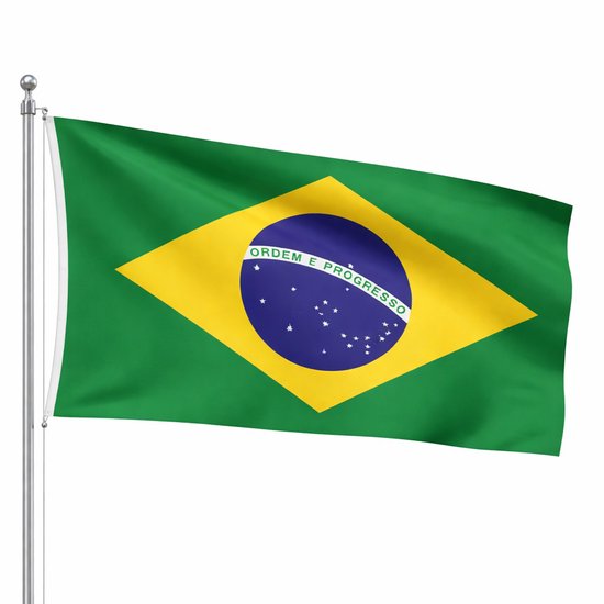 Het Vlaggenschip - Vlag Brazilië - 90 x 150 centimeter
