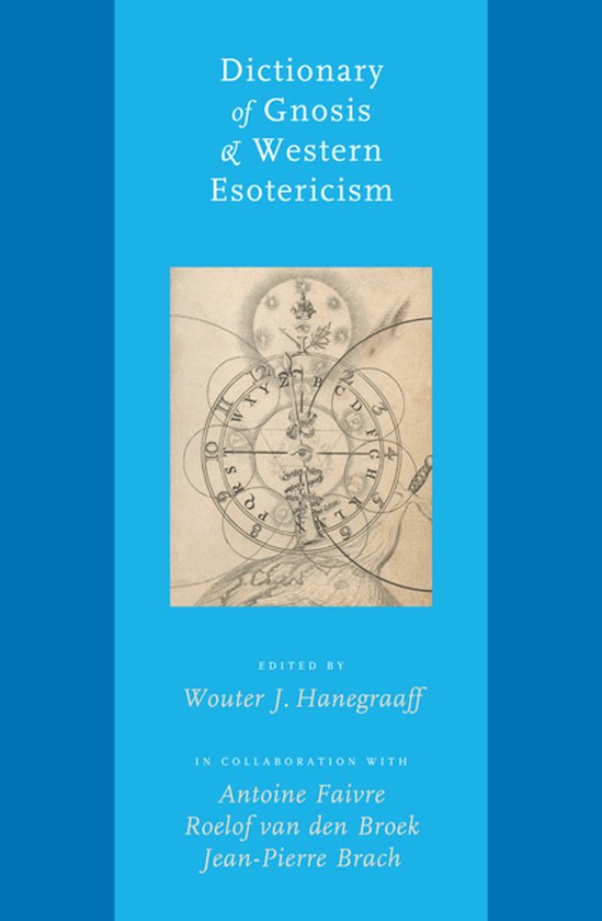 Boek kaft met de titel 'Dictionary of Gnosis & Western Esotericism' met een afbeelding van een cirkelvormige, gedetailleerde illustratie.