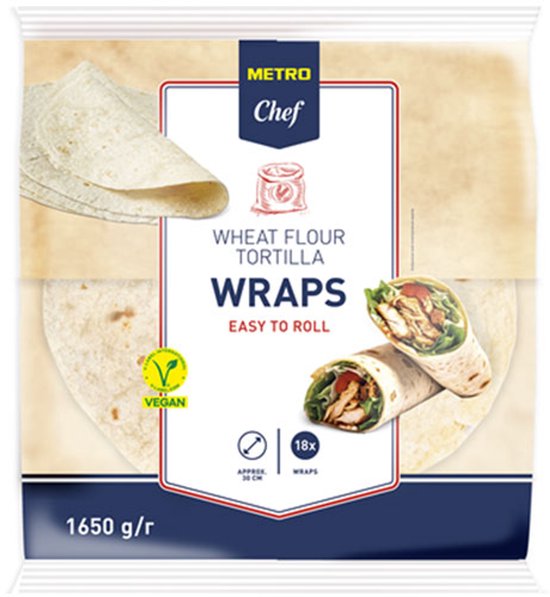 Metro Chef Tortilla Wraps 30 cm 18 stuks 1620 gram