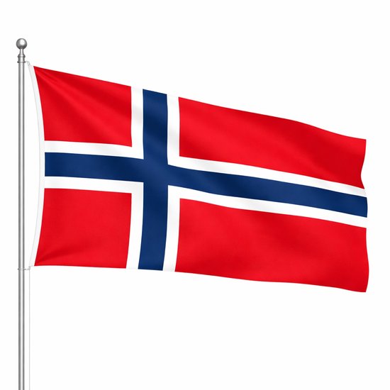 Het Vlaggenschip - Vlag Noorwegen - 90 x 150 centimeter