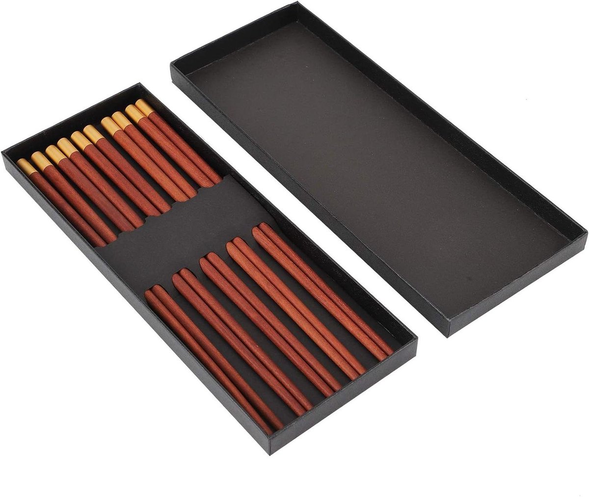 Houten Eetstokjes in Chinese Stijl, Herbruikbaar voor Maaltijden, 5 Paar voor Zakelijk Maatwerk - Keukenaccessoire - Duurzaam - Rood sandelhout - Traditioneel - Geschikt voor Aziatische Gerechten