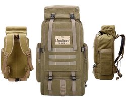 Dutchers® Grab and Go Vluchttas - 70L - Noodtas Extra Large - Verstevigd Canvas - Rampenrugzak - Voor Opslag Noodpakket - Grote Outdoor Survival Rugzak - Vluchttas - Noodtas - Survival Rugzak - Leger Rugzak - Militaire Rugzak - Tactical Backpack