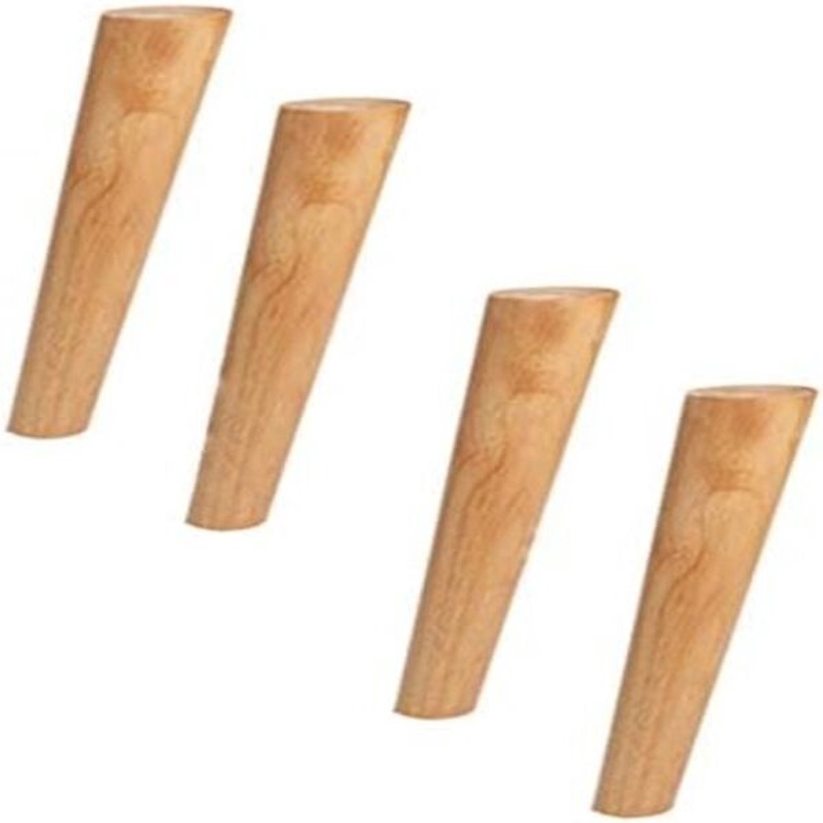 KZQ Meubelpoot Hout-Houten Meubelpoten, Set van 4, 20 cm Tafelpoten, Taps Toelopende Meubelpoten van Eikenhout met Montageplaten, Schroeven en Voetbeschermers voor Kast, Bank, Salontafel, Natuurlijke Kleur bruin