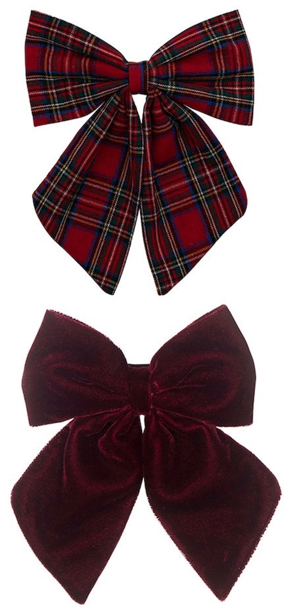 Mimi & Lula 2-pack Tartan Agnes strik haarclip