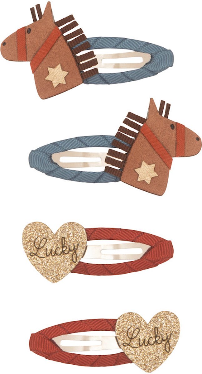 Mimi & Lula 4-pack Lucky Horse haarclipjes