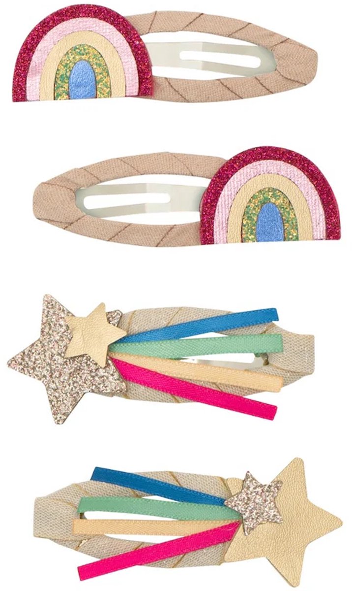 Mimi & Lula 4-pack Disco over the Rainbow haarclipjes