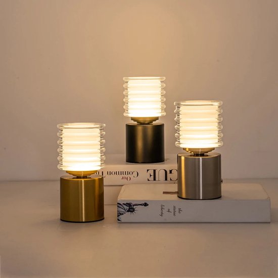 LED Bedlamp, Draadloze Draagbare Aanraakbare Tafellamp met 3 Modi, USB Oplaadbare Magnetische Nachttische Lamp met Timer, Nachtlamp voor Slaapkamer, Babykamer en Camping zwart van Merkloos — afbeelding 3