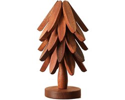 Onderzetters -Houten Onderzetters - Houten Placemats in Boomvorm -Pannenhouder & Tafelmat - for Eettafel - for Hot Dishes Pot Bowl Pans - Inclusief Een Set Van 5 Onderzetters