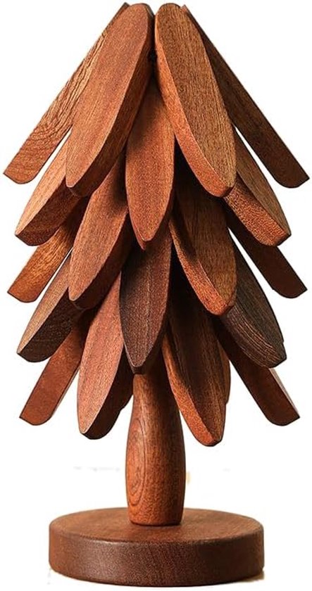 Onderzetters -Houten Onderzetters - Houten Placemats in Boomvorm -Pannenhouder & Tafelmat - for Eettafel - for Hot Dishes Pot Bowl Pans - Inclusief Een Set Van 5 Onderzetters