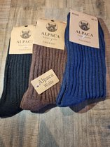 3 paires de Chaussettes en laine d'alpaga - Tailles 39-42 - Chaussettes d'hiver - Chaussettes de marche - Chaussettes d'intérieur - Chaussettes décontractées