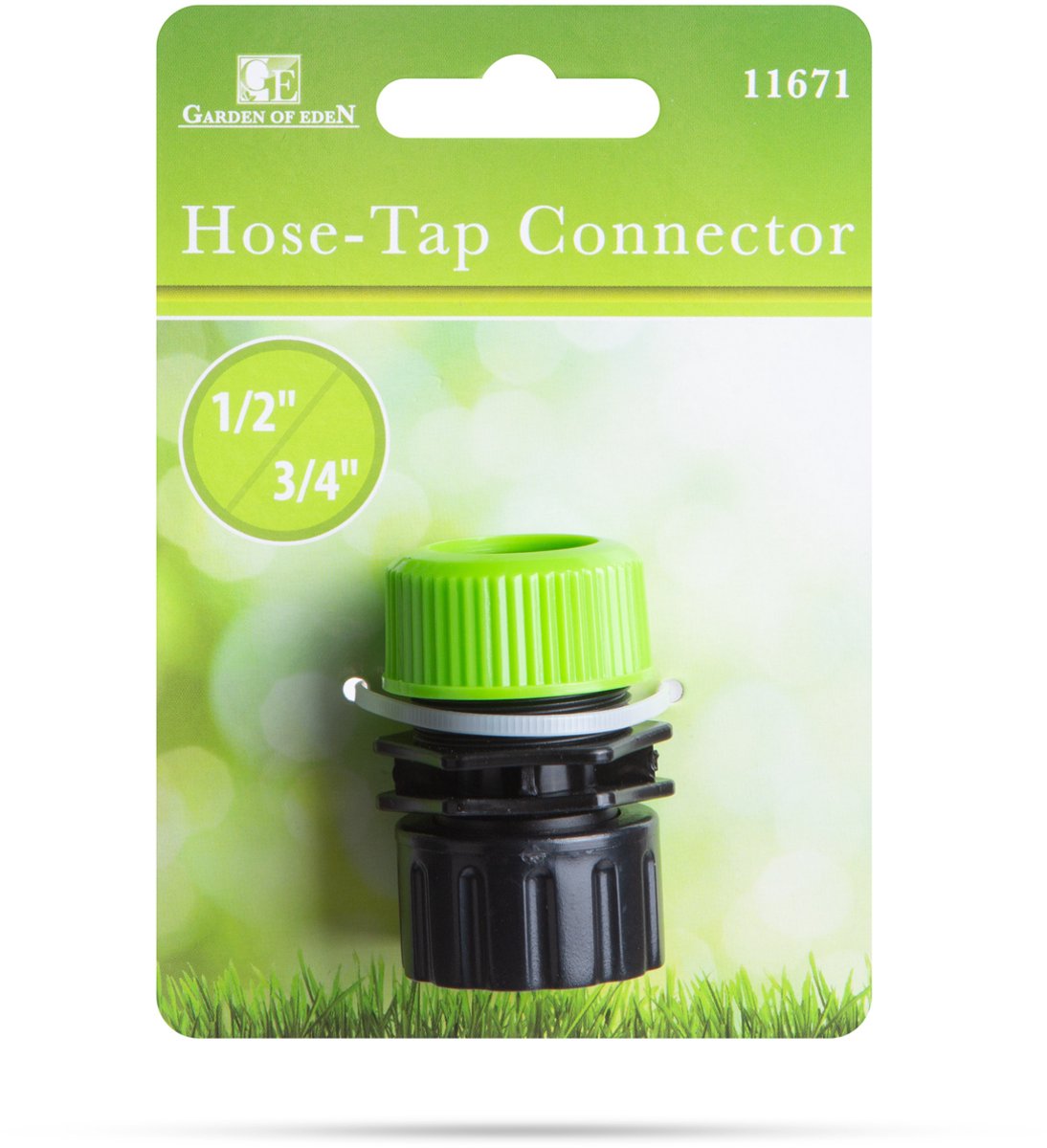 Kraanaansluiting Tuinslang – 3/4 Inch Kraan Naar 1/2 Inch Slang (19 mm → 12,7 mm) – Slangtule & Kraankoppeling – Tuin Irrigatie Slangaansluiting – Kunststof Adapter Groen/Zwart - 1 Stuks [11671]