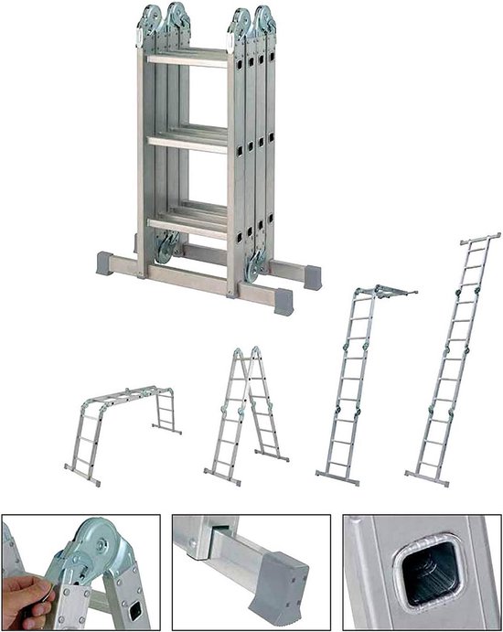 Trap Loop Ladder Multifunctionele Aluminium Ladder 12-Traps | bol