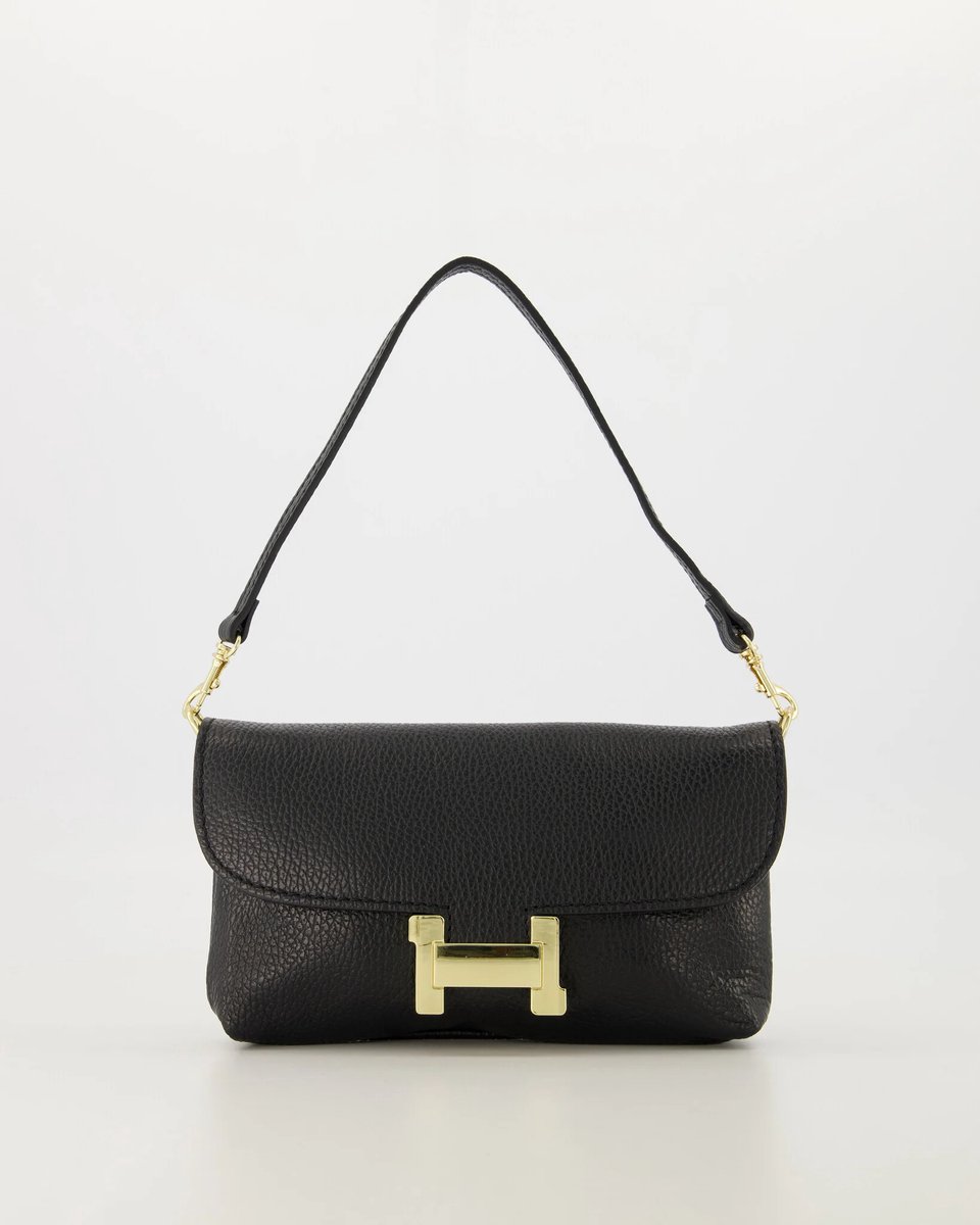 Tas- zwart -clutch /crossbody -leer -klein en groot hengsel