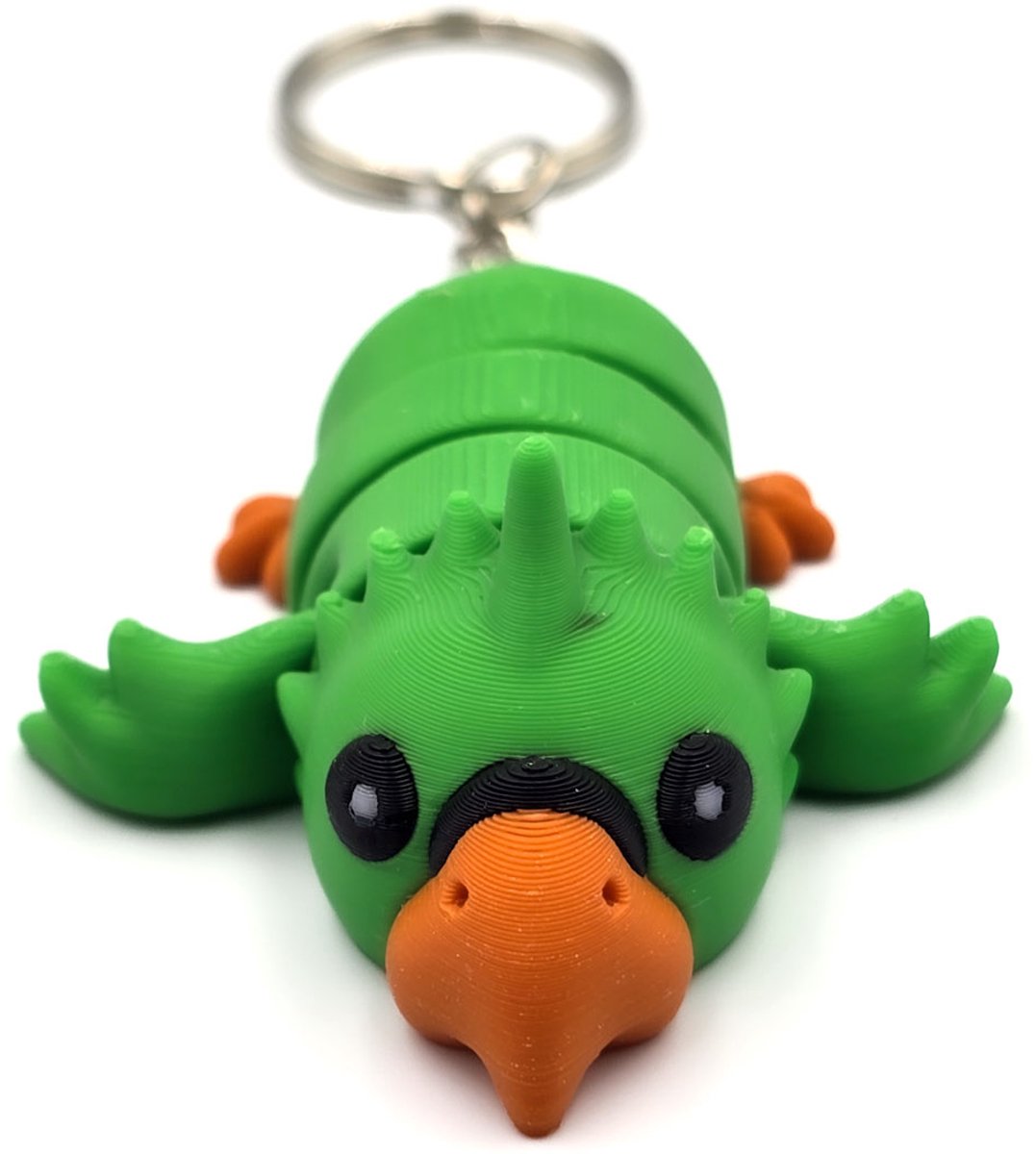 Papegaai Sleutelhanger Groen – Schattig 3D Vogel Accessoire – Flexibel & Lichtgewicht – Origineel Cadeau voor Papegaai- en Vogelliefhebbers - Cosmetalic - Tropisch cadeau - Kawaii bagcharm