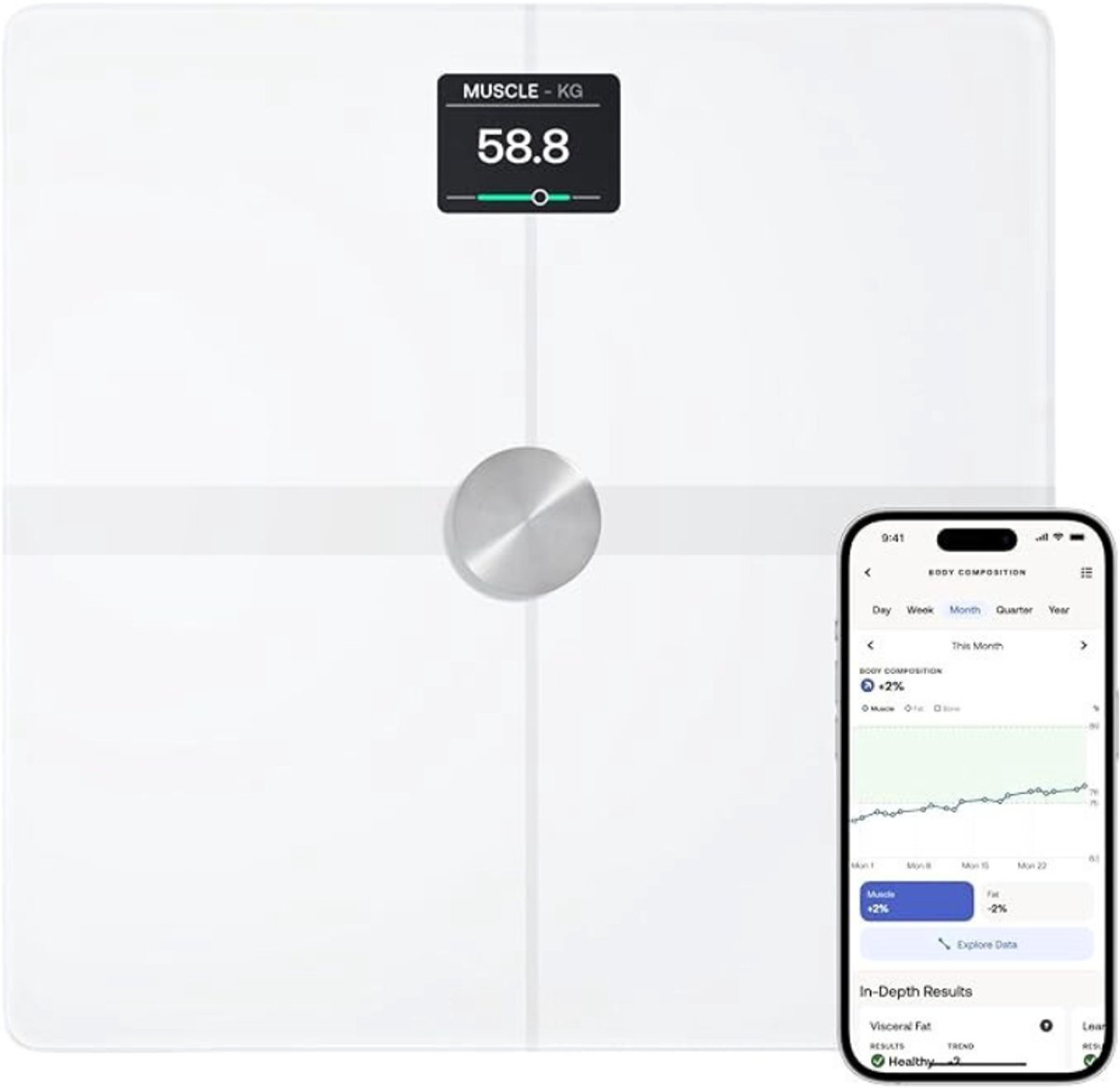 Withings Body Smart – WiFi Weegschaal Met Compleet Body Composition Analyse Systeem – Wit