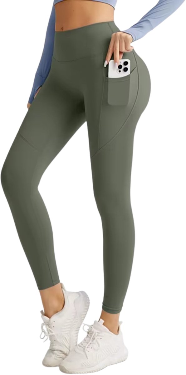 RAMBUX® Sportlegging Dames - Groen - Maat S - High Waist - Shape Legging