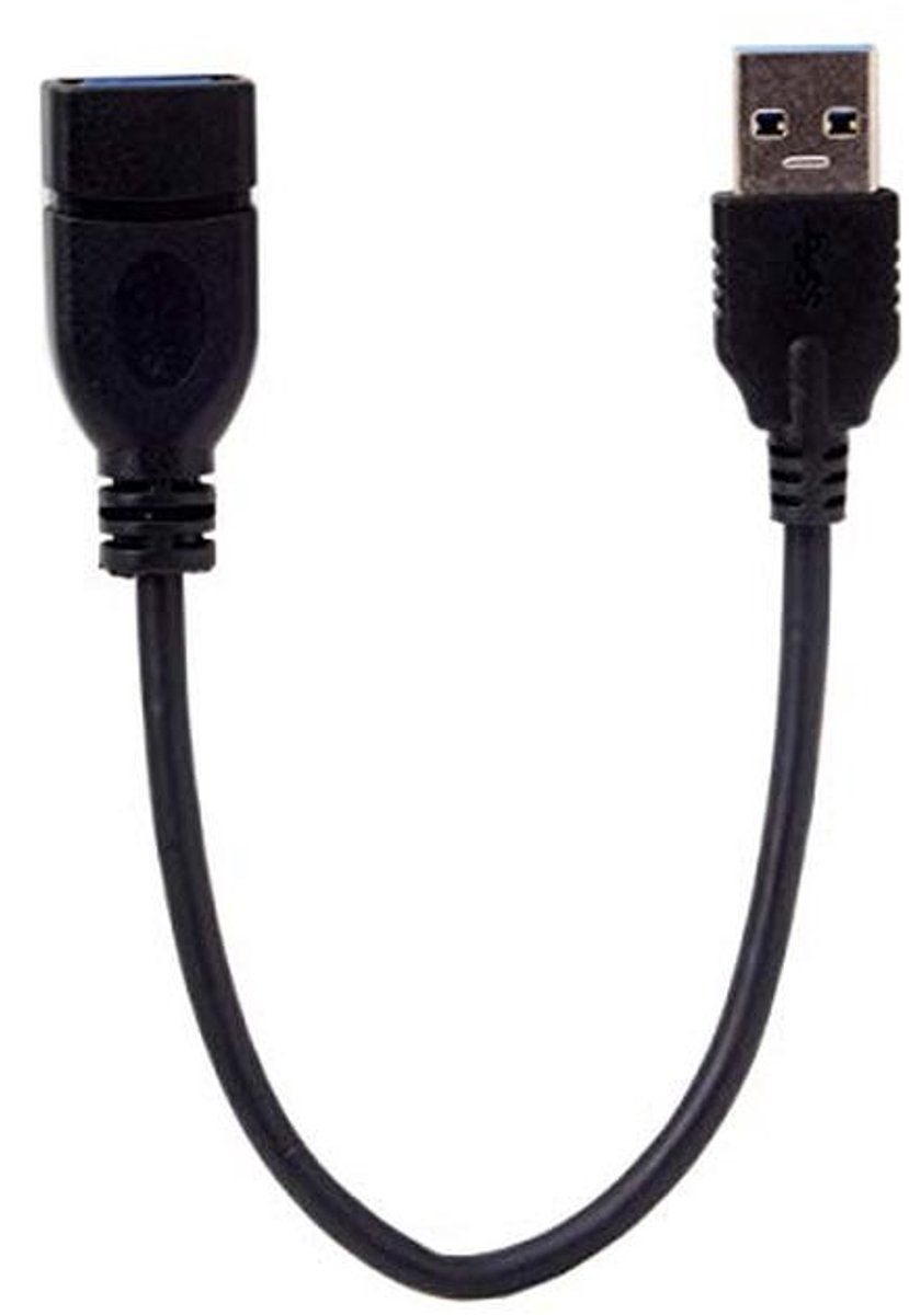 USB 3.0 Type-A Mannelijk naar Type-A Vrouwelijke Verlengkabel 20 cm - 5 Gbps