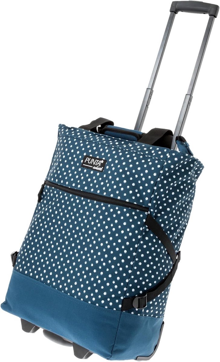 Geruite Trolley Shopper Zwart/Wit voor Winkelen