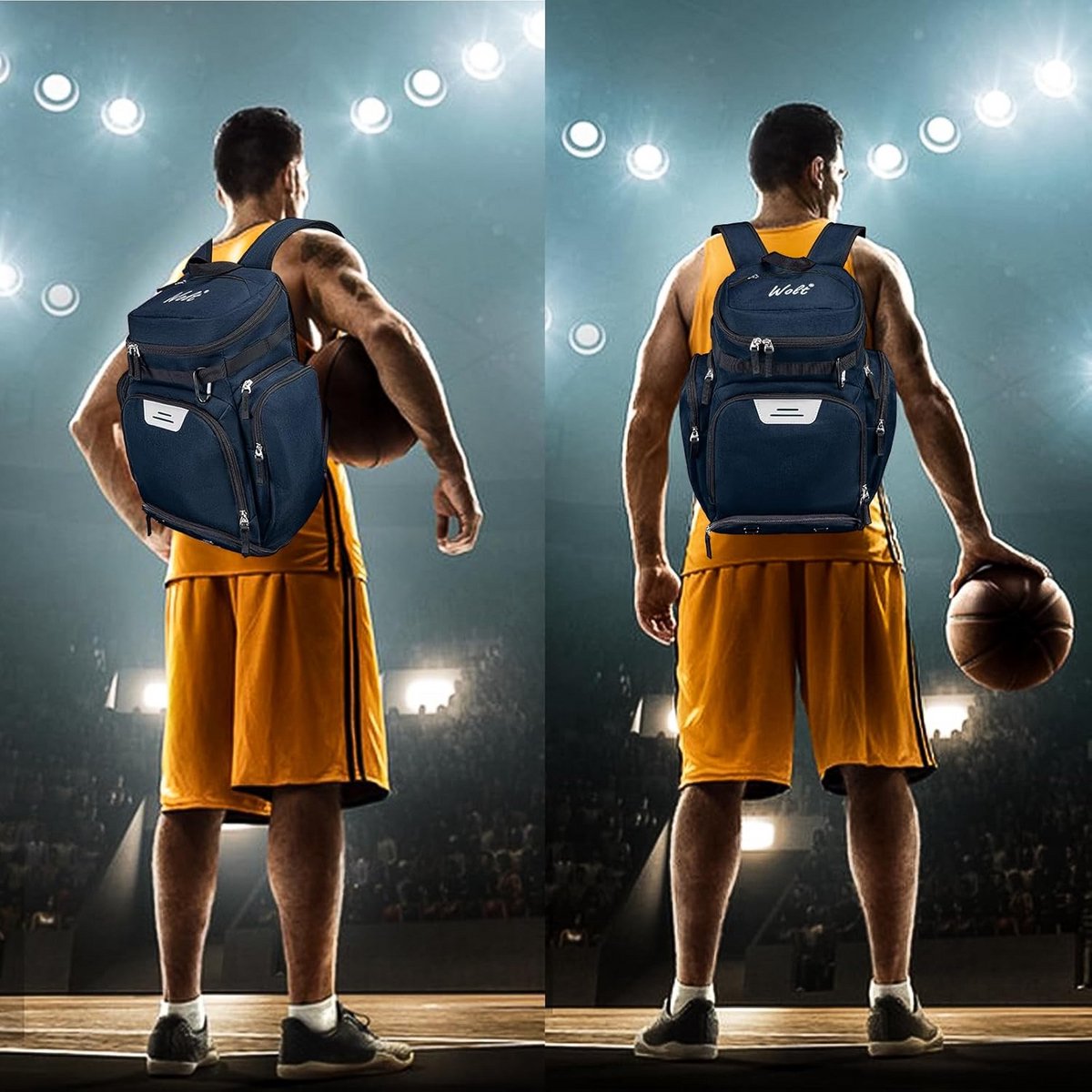 Sport Backpack with Separate Ball and Shoe Compartment - Large Sports Bag for Various Sports Equipment