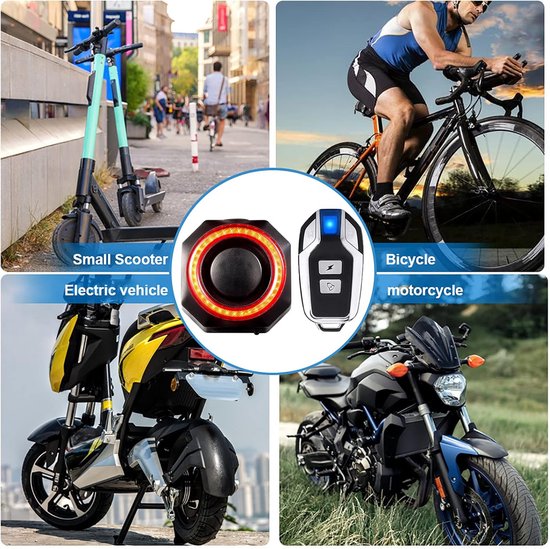 Draadloos Antidiefstal Alarm Voor Fiets En Scooter – 36-72V Universeel – Met Afstandsbediening – Waterdicht – Schokgevoelig – 110 DB Sirene – Eenvoudig Te Monteren