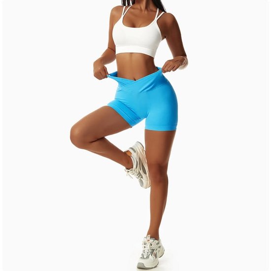 Crossover Sportshorts Dames voor Yoga en Training - Korte Elastische Sportkleding — afbeelding 5