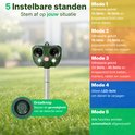 Liveno dierenvijver met 5 instelbare standen voor ultrasone geluiden en knipperlicht. Inclusief draaiknop voor de sensor.