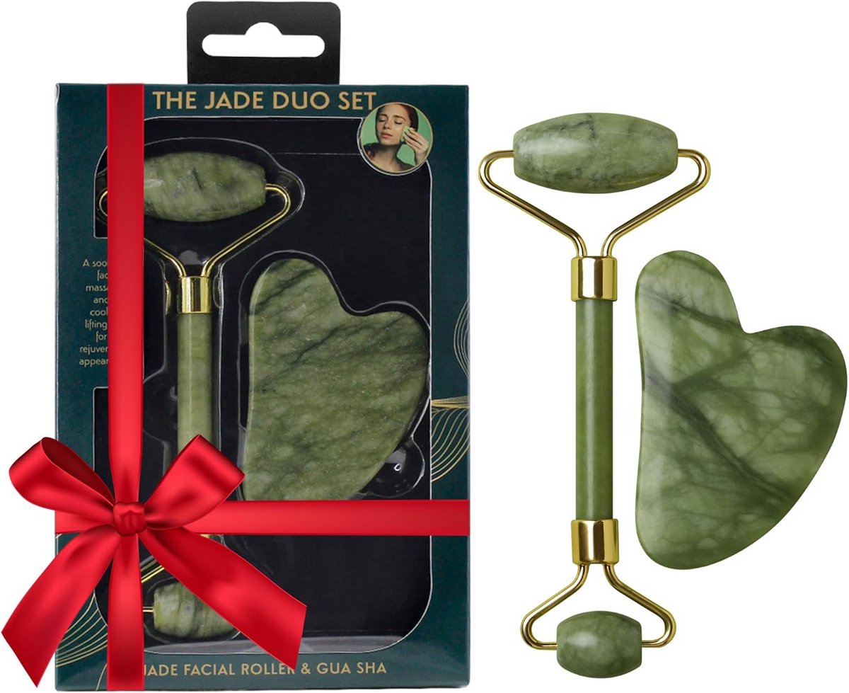 Jade Facial Roller en Gua Sha Set - Huidverzorging Massage Tool
