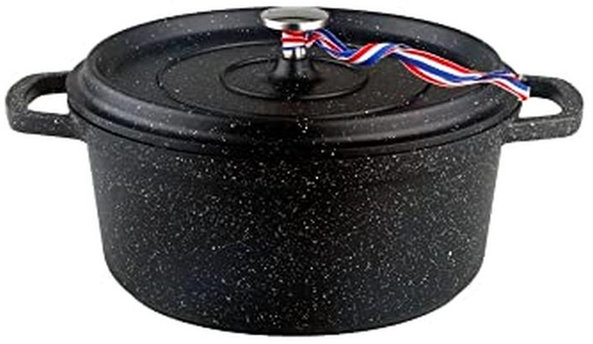 Ronde Ovenschotel 24 Cm van Gegoten Aluminium met Steencoating - Geschikt voor Alle Warmtebronnen