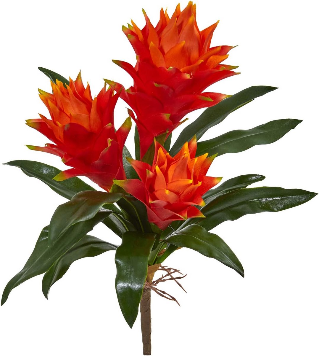 Set van 6 Kunstbloemen - 16" Double Bromelia in Rood