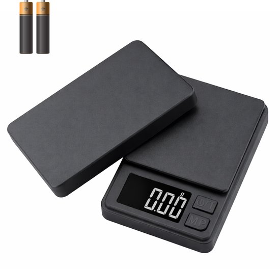 Mini Precisieweegschaal 0,01g – 1kg | Compact Zakformaat met Tare-Functie, Multi Units & Zwart Display | Helder Afleesbaar | Ideaal voor Barista Koffie, Kruiden, Sieraden, Edibles & Supplement Dosering