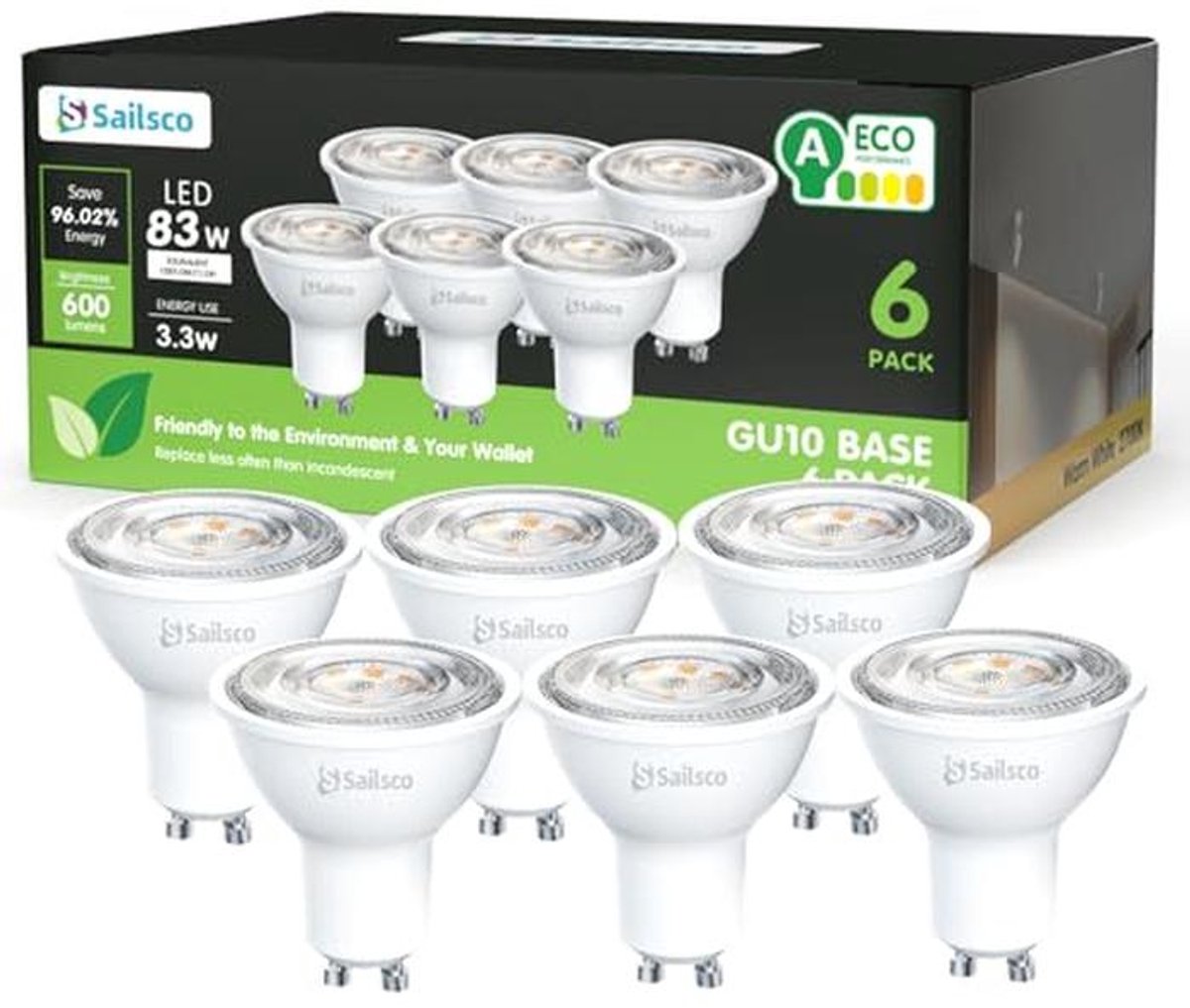 GU10 LED Spot 3.3W Warm Wit - Energiezuinige Lamp met 600 Lumen