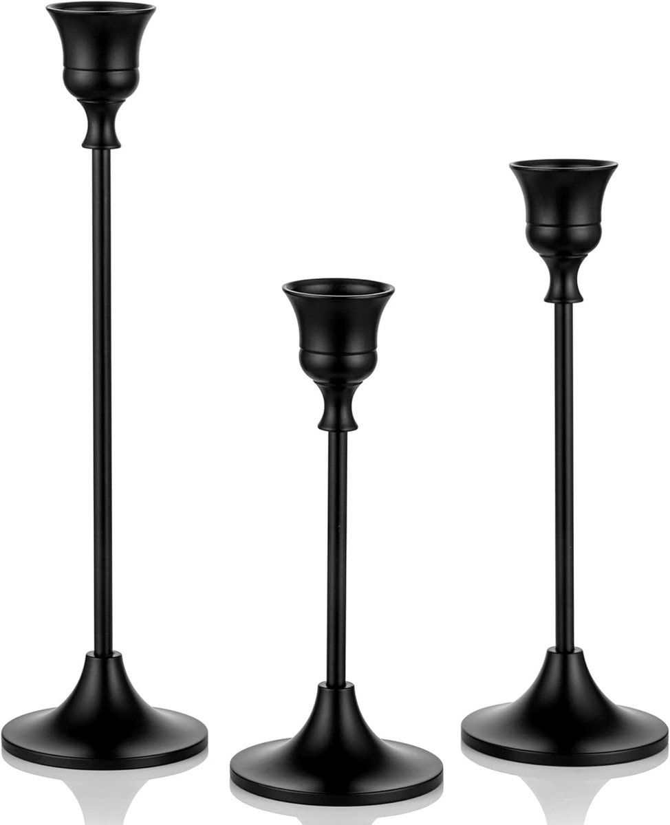 Decoratieve Kaarsenhouders Set van 5 voor Taper Kaarsen - Gouden Metalen Kandelaars voor Diner en Hu decoration