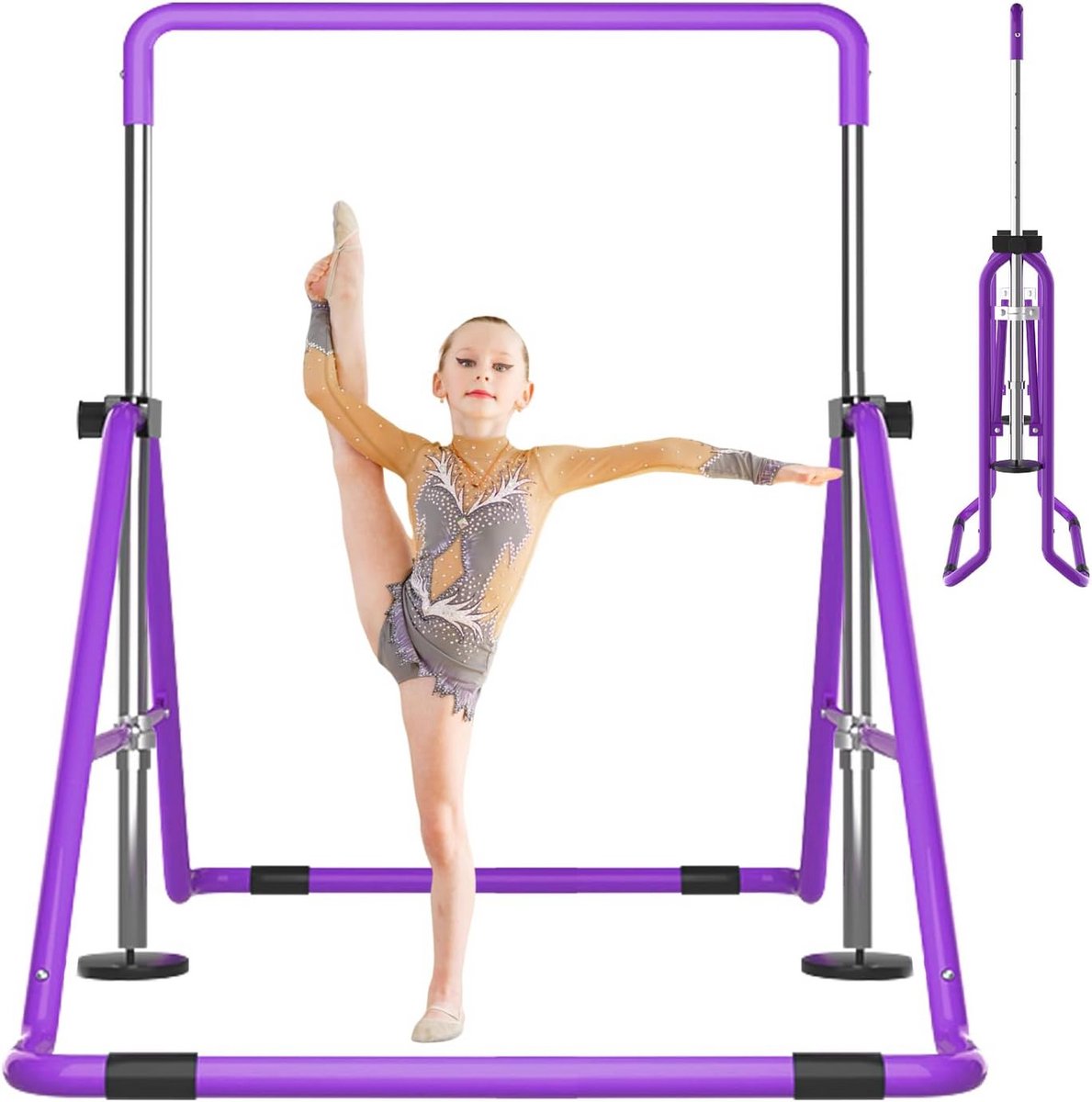 Verstelbare Gymnastiekbalk voor Kinderen - Opvouwbare Training Apparatuur voor Thuis