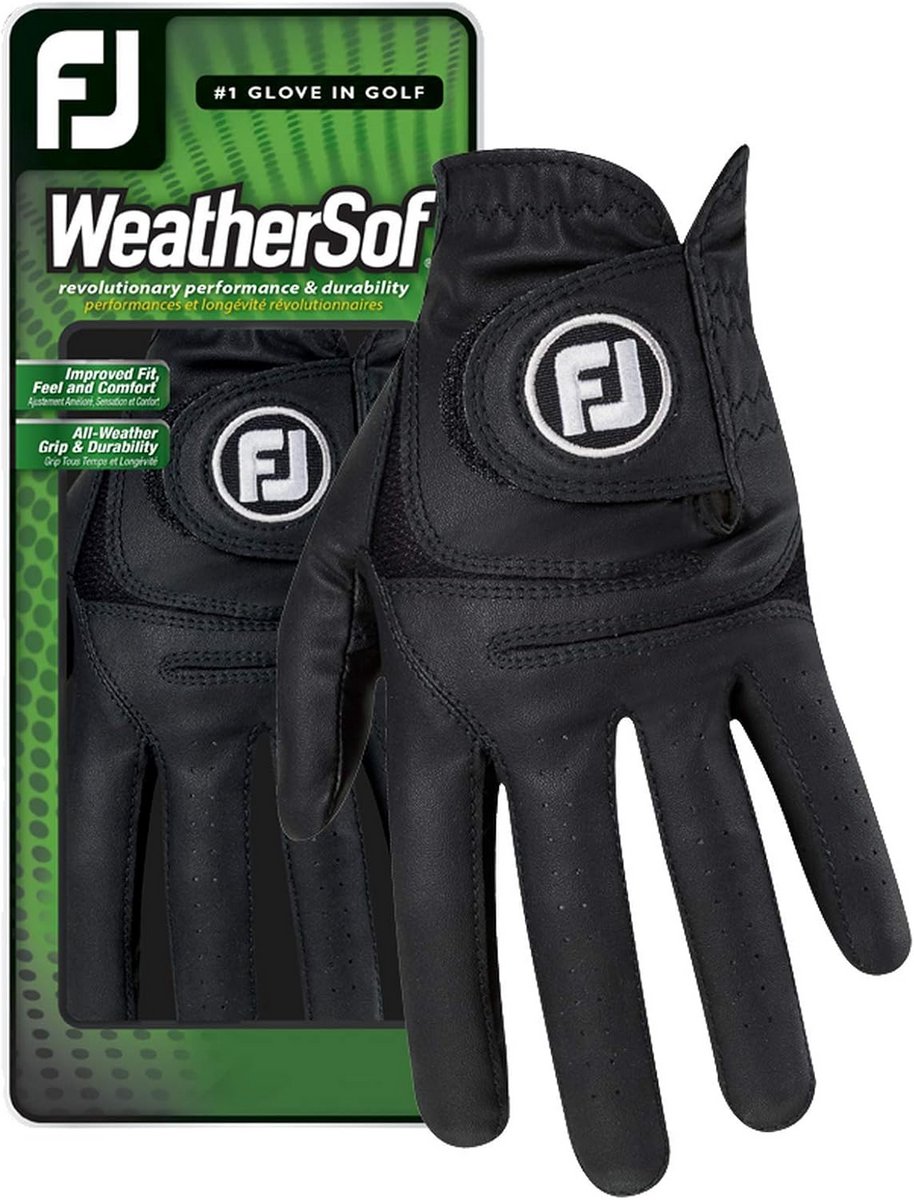 Golfhandschoen voor heren - zwart - medium/groot - voor linkerhand