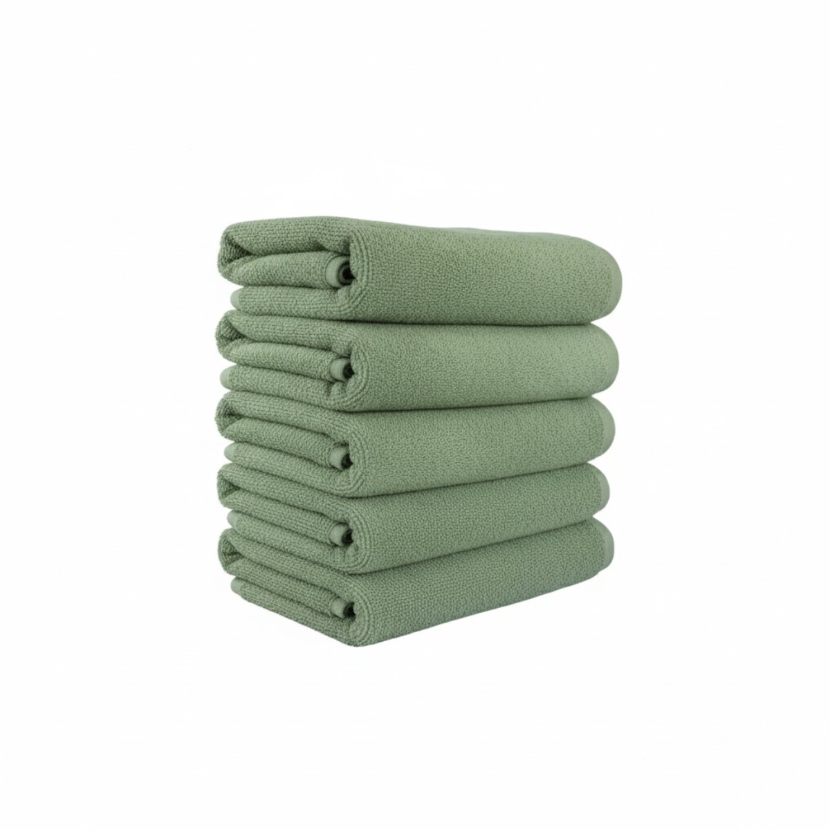 Handdoeken, 50x100 cm, 100% Biologisch Katoen, Set van 5 stuks, Hotelkwaliteit, Luxe handdoeken, GOTS & Vegan Gecertificeerd, Bio, Badtextiel, De Linde Home, Lichtgroen