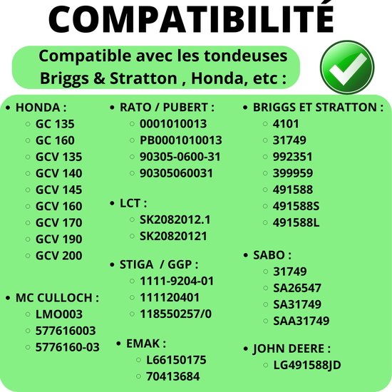 Luchtfilter voor Briggs Stratton en Honda, vervanging 491588 - Set van 2 — afbeelding 2