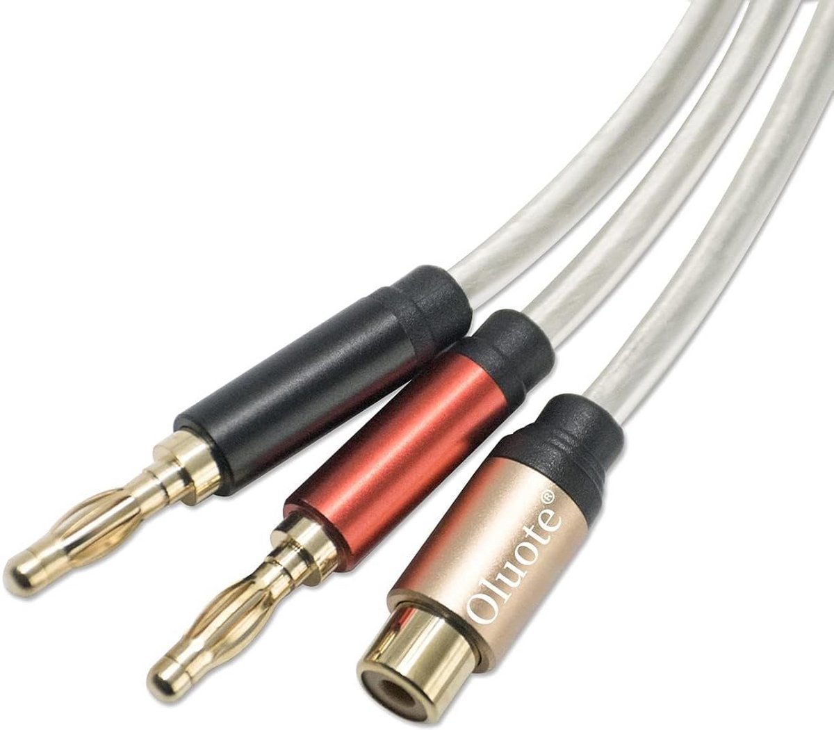Luidsprekeraansluitkabel Tulp naar Banaan, 1,5 Meter Audiokabel