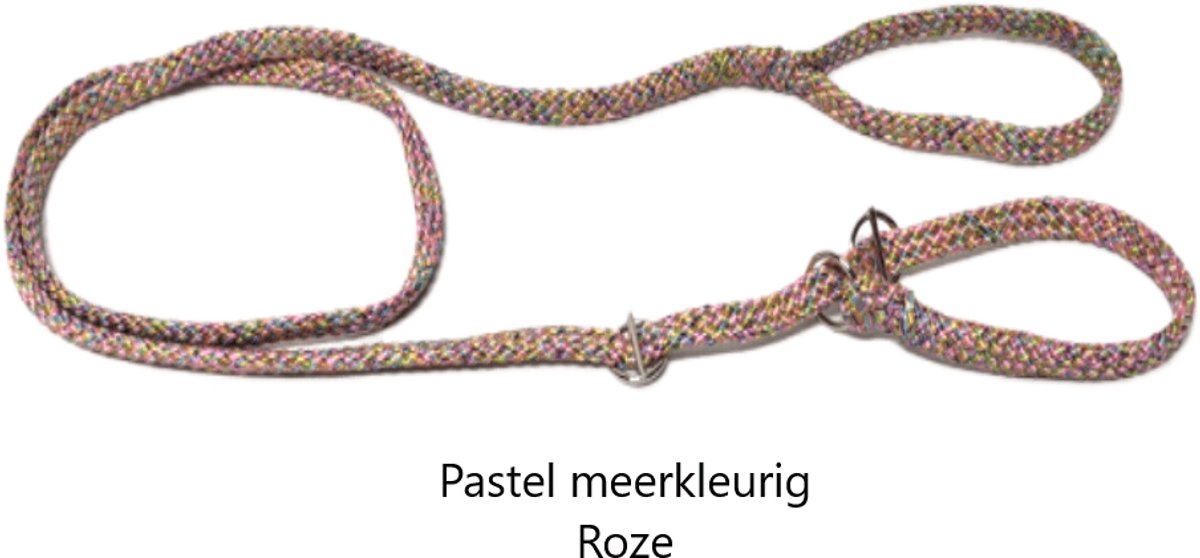 Chikko Quality - Vanglijn met Dubbele Stop - Pastel meerkleurig Roze - 165cmx10mm