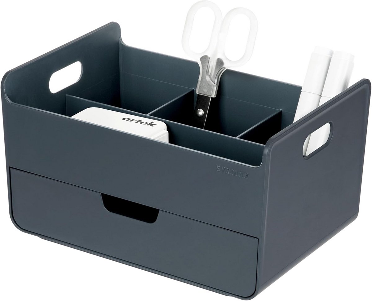 Compacte Desk Organizer met 3 Vakken en Lade voor Kantoor en Make-up